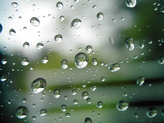 窓ガラス。雨。水滴。